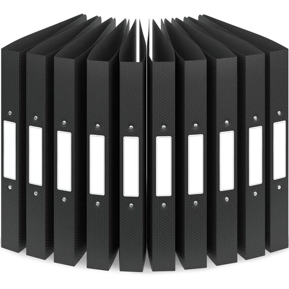 ACROPAQ - 10 x Ringbuch A4 - Mit 2 Ringen, Rückenbreite 3,5 cm, Nacht, Natur Farbkollektion - Ringhefter, Ringordner, Ordner A4 Schmal, Ringmappe A4, Schulordner