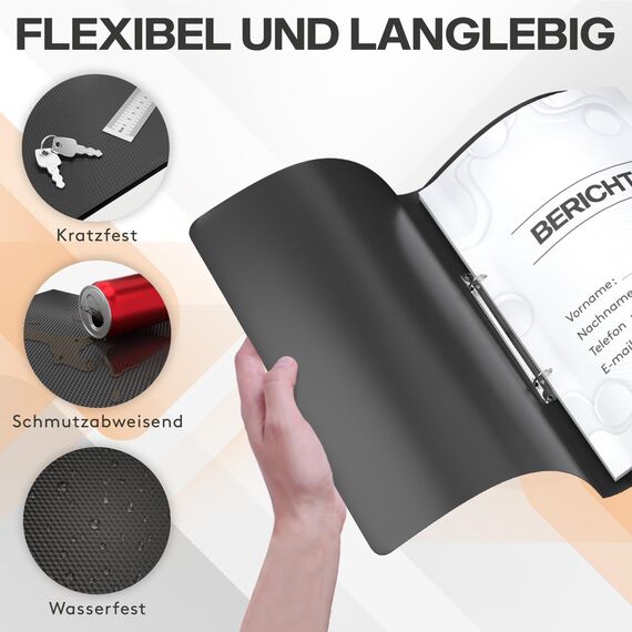 ACROPAQ - 10 x Ringbuch A4 - Mit 2 Ringen, Rückenbreite 2,5 cm, Nacht, Natur Farbkollektion - Ringhefter, Ringordner, Ordner A4 Schmal, Ringmappe A4, Schulordner