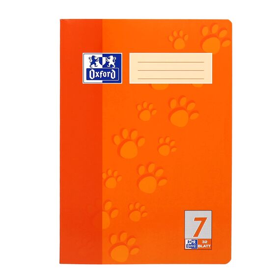 Oxford Schulheft A4, 32 Blatt, Lineatur 7, kariert, 10 Stück