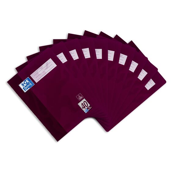 Oxford Schulheft A4, 32 Blatt, Lineatur 40, kariert mit Rahmen, 10 Stück