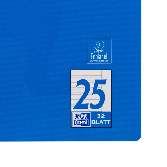 Oxford Schulheft A4, 32 Blatt, Lineatur 25, liniert, blau, 10 Stück