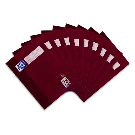 Oxford Schulheft A4, 32 Blatt, Lineatur 28, kariert , 10 Stück