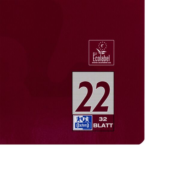 Oxford Schulheft A4, 32 Blatt, Lineatur 22, kariert, 10 Stück