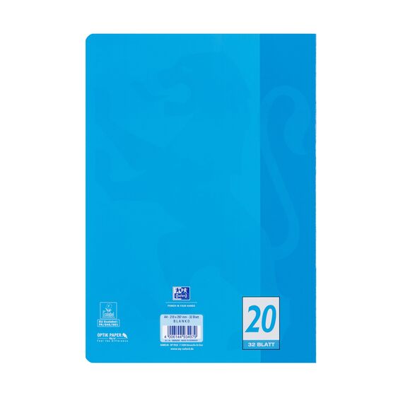 Oxford Schulheft A4, 32 Blatt, Lineatur 20, blanko, 10 Stück
