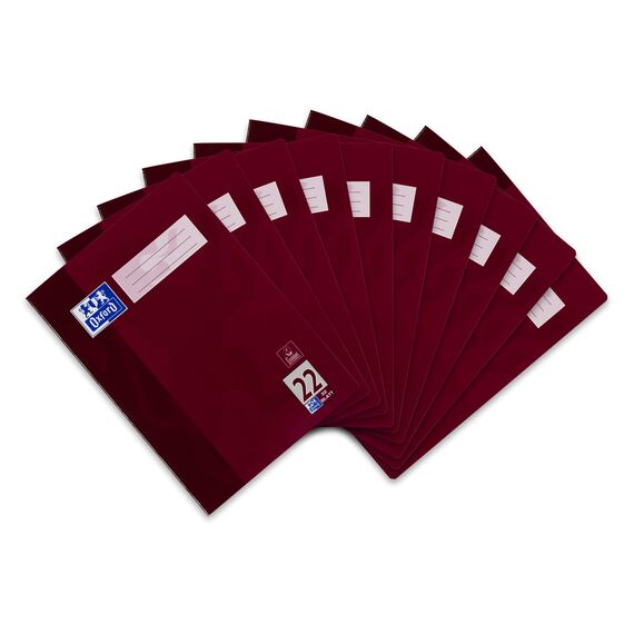 Oxford Schulheft A4, 32 Blatt, Lineatur 22, kariert, 10 Stück