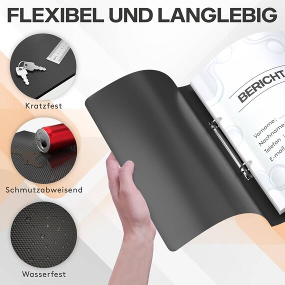 ACROPAQ - 10 x Ringbuch A4 - Mit 2 Ringen, Rückenbreite 3,5 cm, Nacht, Natur Farbkollektion - Ringhefter, Ringordner, Ordner A4 Schmal, Ringmappe A4, Schulordner