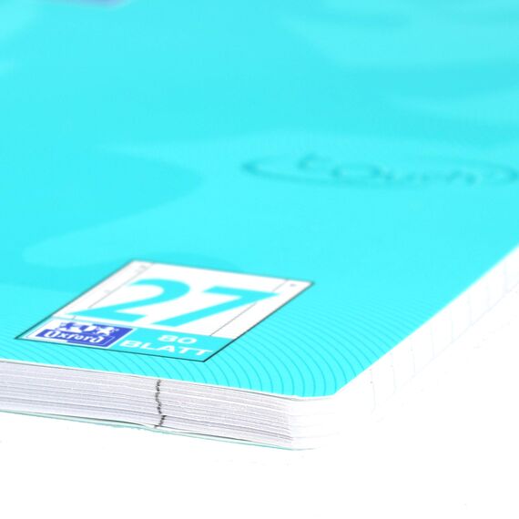 Oxford Touch Collegeblock A4 liniert, mit Doppelrand, 80 Blatt, aqua, 3 Stück