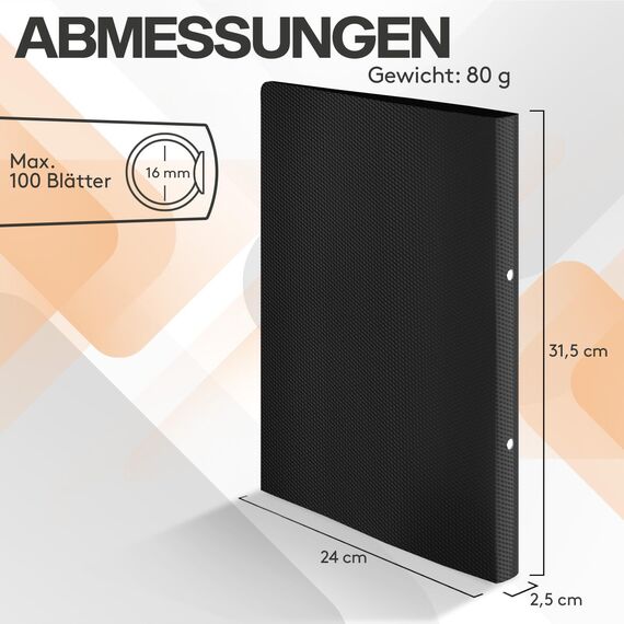 ACROPAQ - 10 x Ringbuch A4 - Mit 2 Ringen, Rückenbreite 2,5 cm, Nacht, Natur Farbkollektion - Ringhefter, Ringordner, Ordner A4 Schmal, Ringmappe A4, Schulordner