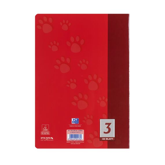 Oxford Schulheft A4, 32 Blatt, Lineatur 3, liniert, 10 Stück