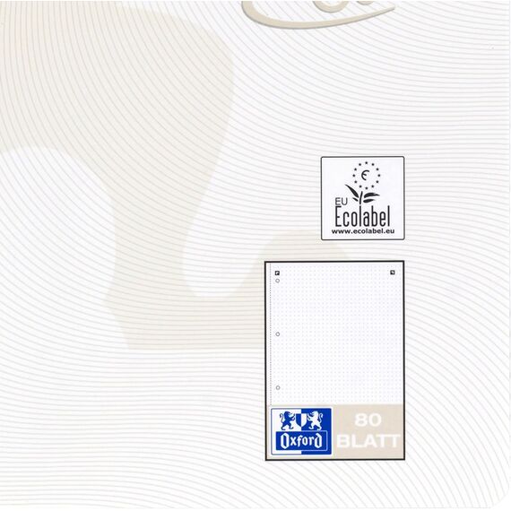 Oxford TOUCH A4+ Collegeblock, 80 Blatt, OPTIK PAPER+®, Doppelspirale, Mikroperforation, scribzee kompatibel (lichtgrau | punktkariert)