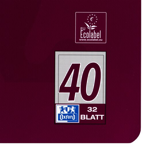 Oxford Schulheft A4, 32 Blatt, Lineatur 40, kariert mit Rahmen, 10 Stück