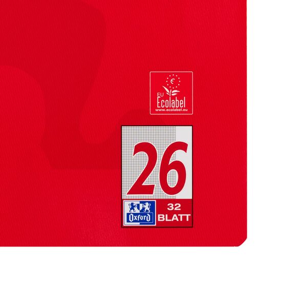 Oxford Schulheft A4, 32 Blatt, Lineatur 26, kariert, 10 Stück