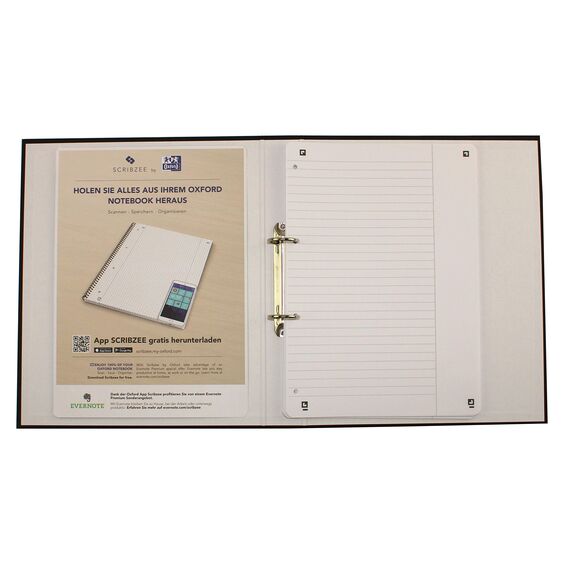 Oxford Ringbucheinlagen A4 liniert mit breitem, weißem Rand rechts, Lineatur 25, 50 Blatt