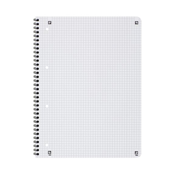 Oxford TOUCH A4+ Collegeblock, 80 Blatt, OPTIK PAPER+®, Doppelspirale, Mikroperforation, scribzee kompatibel (sonnengelb | kariert)