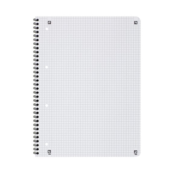 Oxford TOUCH A4+ Collegeblock, 80 Blatt, OPTIK PAPER+®, Doppelspirale, Mikroperforation, scribzee kompatibel (schwarz | kariert)