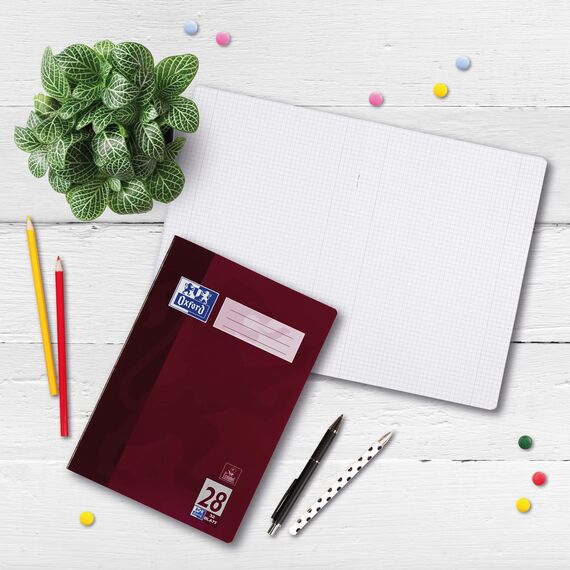 Oxford Schulheft A4, 32 Blatt, Lineatur 28, kariert , 10 Stück