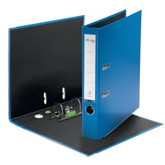 VON Leitz Ordner A4, 25er Pack, Karton mit Kunststoffeinband, 50 mm Rückenbreite, Für 350 Blatt, Blauer Engel & FSC-zertifiziert, Für Schule, Studium & Zuhause, Blau, 10560035