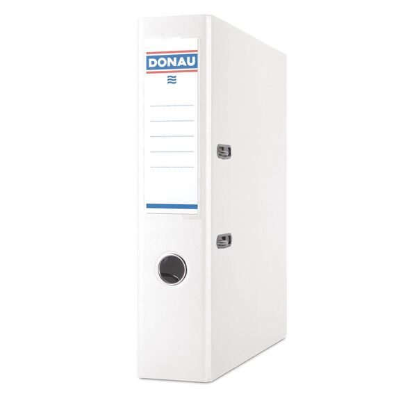 Donau Premium Ordner Breit 10er Pack/DIN A4 / 7,5 cm / 10 Stück/Weiße/Kunststoffbezug PP/Carton Papier Schlitzordner Büroordner Aktenordner Ringordner/Grünen Punkt