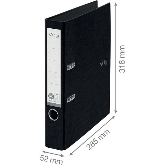 VON Leitz Ordner Set je 5 Stück in schwarz und blau, A4, Karton mit Kunststoffeinband, Für 350 Blatt, 50 mm Rückenbreite, FSC-zertifizierter Karton, Aktenordner