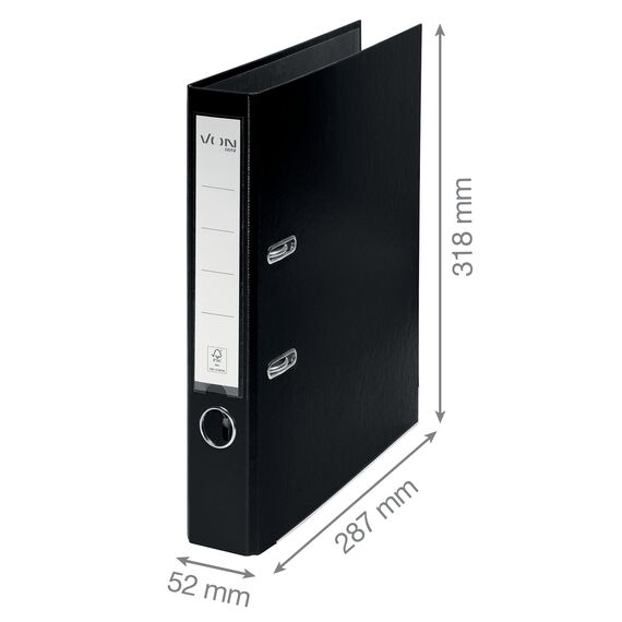 VON Leitz 5er Pack Ordner A4, Karton mit Kunststoffeinband, 50 mm Rückenbreite, Für 350 Blatt, FSC-zertifizierter Karton, Für Schule, Studium & Haushalt, Mehrere Farben, 10561099