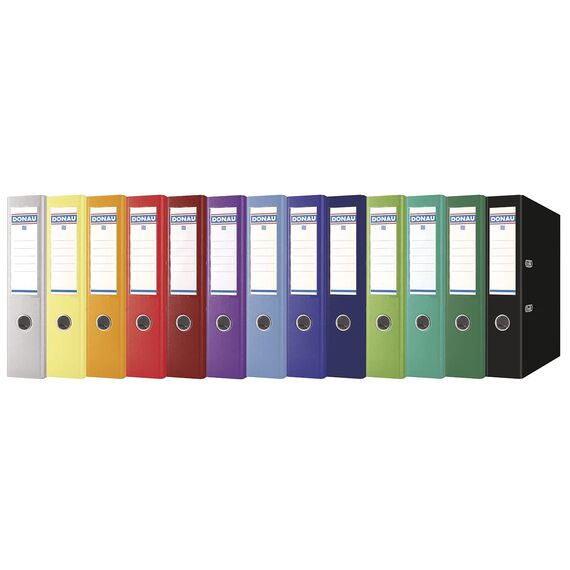 Donau Premium Ordner Breit 10er Pack/DIN A4 / 7,5 cm / 10 Stück/Violette/Kunststoffbezug PP/Carton Papier Schlitzordner Büroordner Aktenordner Ringordner/Grünen Punkt