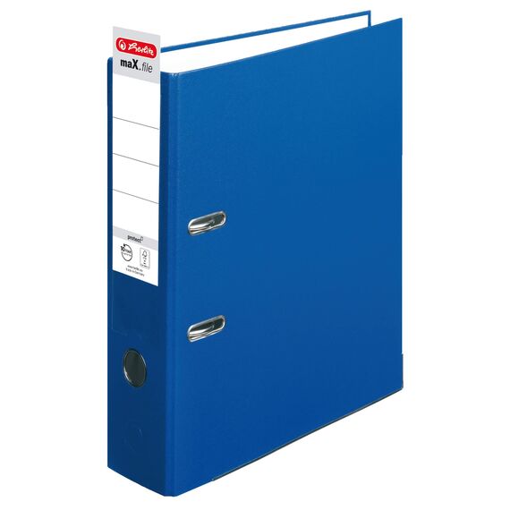 Herlitz Ordner maX.file protect A4 8cm PP-Kunststoffbezug/Papier (blau, 8cm | 20er Pack)