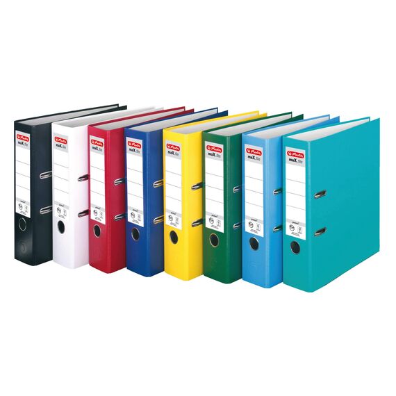 Herlitz 9942681 Ordner maX.file protect A4 8cm PP-Kunststoffbezug/Papier hellgr.besch. (weiß, 8cm | 20er Pack)