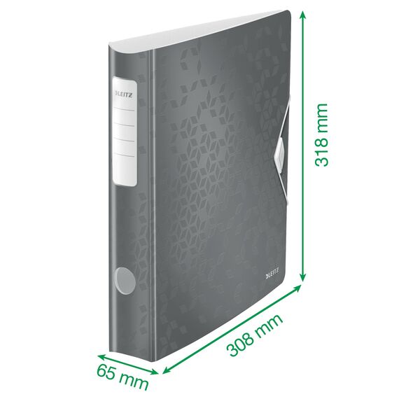 Leitz Qualitäts-Ordner 180° Active WOW, 5er Pack, A4, Schmal, Abgerundeter Rücken, 6,5 cm breit, Gummibandverschluss, Leichtes Polyfoam, Plastik-Ordner, WOW Serie, Pink, 11070023