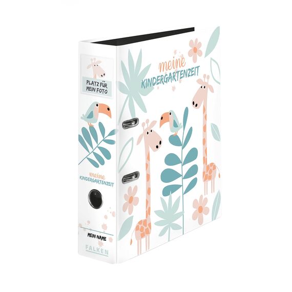Original Falken 10er Pack Kindergarten-Ordner mit Einstecktasche. Made in Germany. 8 cm breit DIN A4 Motive sortiert, Ringordner Aktenordner Briefordner Büroordner Plastikordner
