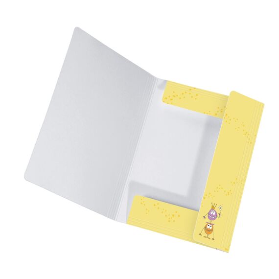 Original Falken Sammelmappe Kinder. Aus extra starkem Karton mit 3 Klappen und Gummiband für DIN A3 Motiv Monster Aufbewahrungs-Zeichen-Mappe für die Schule