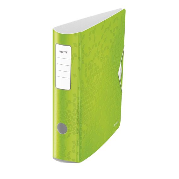 Leitz Qualitäts-Ordner 180° Active WOW, 10er Pack, A4, Breit, abgerundeter Rücken, 8,2 cm breit, Gummibandverschluss, mit Innentaschen, WOW Serie, grün 11060054