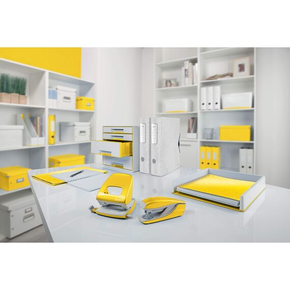 Leitz Qualitäts-Ordner 180° Active WOW, A4, Schmal, Abgerundeter Rücken, 6,5 cm breit, Gummibandverschluss, Leichtes Polyfoam, Plastik-Ordner, WOW Serie, Gelb, 11070016 (Packung mit 2)