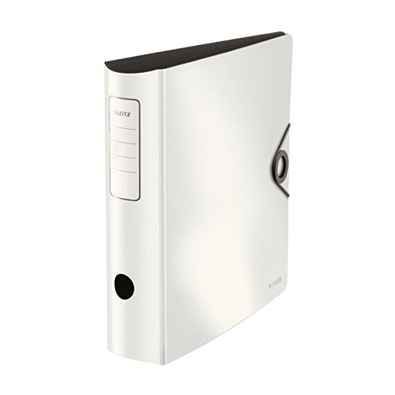 Leitz Qualitäts-Ordner 180° Active Solid, A4, Breit, Abgerundeter Rücken, 8,2 cm breit, Gummibandverschluss, Leichtes Polyfoam, Plastik-Ordner, Weiß, 10471001