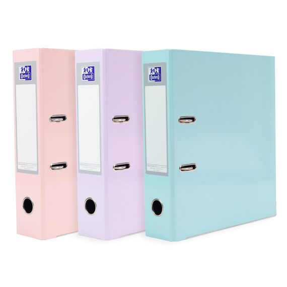 Oxford Premium Akten-Ordner A4, pastell, 8 cm breit, Kunststoff Ordner, 3 Farben, 3 Stück