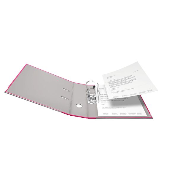 Original Falken 5er Pack PP-Color Kunststoff-Ordner. Made in Germany. 8 cm breit DIN A4 Pastell-Farbe pink Vegan Ringordner Aktenordner Briefordner Büroordner Plastikordner Schlitzordner