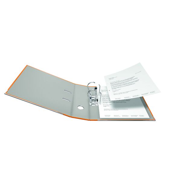 Original Falken 5er Pack PP-Color Kunststoff-Ordner. Made in Germany. 8 cm breit DIN A4 orange Vegan Ringordner Aktenordner Briefordner Büroordner Plastikordner Schlitzordner