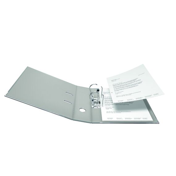 Original Falken 5er Pack PP-Color Kunststoff-Ordner. Made in Germany. 8 cm breit DIN A4 grau Vegan Ringordner Aktenordner Briefordner Büroordner Plastikordner Schlitzordner