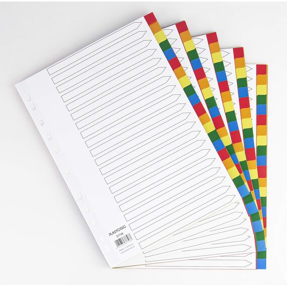 5er Set 20-teiliges Register/Trennblätter aus buntem stabilem PP, DIN A4 praktischem Deckblatt aus stabilem Papier zum Beschriften. Trenn-Blätter für die Ordner-Organisation im Büro
