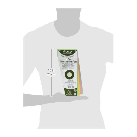 Exacompta 13595B 100er Pack Karton-Trennstreifen. Trapezform farbig sortiert. Für eine übersichtliche Anblage Ihrer Dokumente. Trennlaschen Trennblätter Ordner Register Blauer Engel