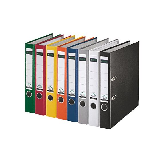 Leitz Qualitäts-Ordner 180° Plastik, das Original, DIN A4 Aktenordner 5 cm schmal, 90% Recycling-Karton, 30% Pre-Consumer Recycling-Kunststoff, Mit 180° Mechanik, 350 Blatt Kapazität, Grün, 10155055