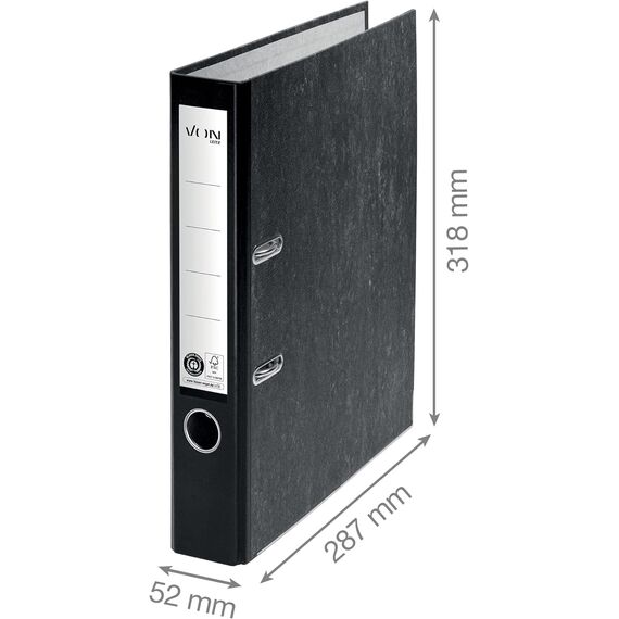 VON Leitz 5er Pack Ordner A4, 100 % Recyclingkarton, 50 mm Rückenbreite, Für 350 Blatt, Marmoriert, Blauer Engel & FSC-zertifiziert, Für Schule, Studium & Haushalt, Rot, 10541025