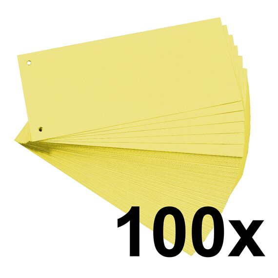 Exacompta 13325B 100er Pack Premium Karton-Trennstreifen. 10,5 x 24 cm gelb. Für eine übersichtliche Anblage Ihrer Dokumente. Trennlaschen Trennblätter Ordner Register