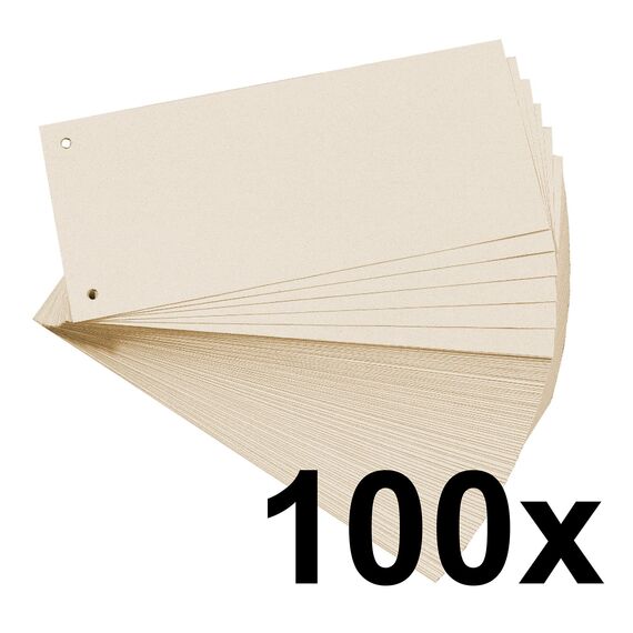 Exacompta 13375B 100er Pack Premium Karton-Trennstreifen. 10,5 x 24 cm chamois. Für eine übersichtliche Anblage Ihrer Dokumente. Trennlaschen Trennblätter Ordner Register