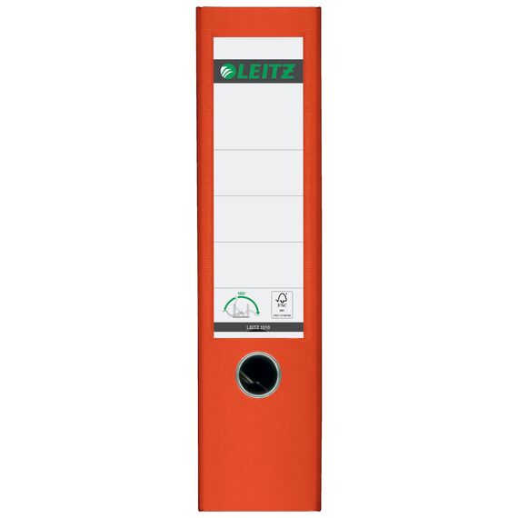 Leitz Qualitäts-Ordner 180° Plastik, 20er Pack, A4, Hellrot, 8,2 cm Rückenbreite, PP-laminierter Einband, 10105020