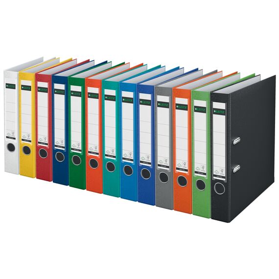 Leitz Qualitäts-Ordner 180° Plastik, 20er Pack, A4, Schmal, Grün, 5.2 cm Rückenbreite, PP-laminierter Einband, 10155055