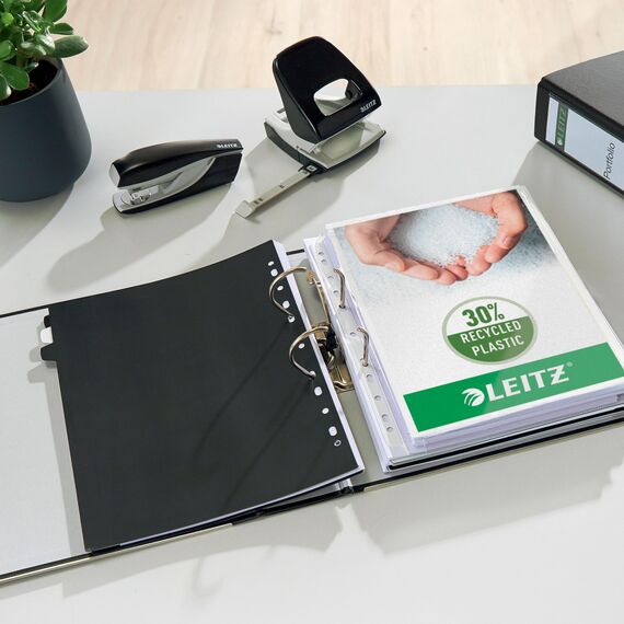 Leitz Qualitäts-Ordner 180° Plastik, 20er Pack, A4, Hellgrün, 8,2 cm Rückenbreite, PP-laminierter Einband, 10105050