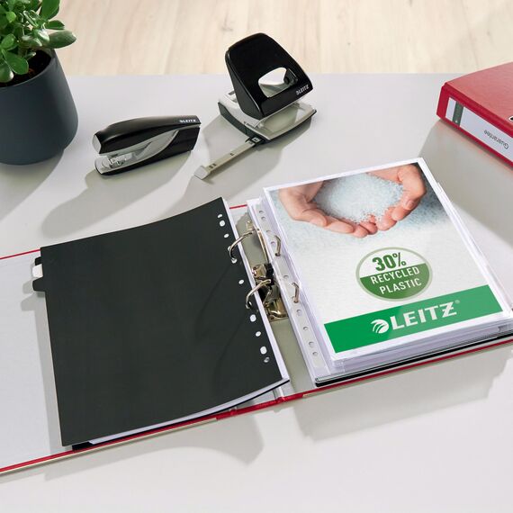 Leitz Qualitäts-Ordner 180° Plastik, 20er Pack, A4, Schmal, Rot, 5,2 cm Rückenbreite, PP-laminierter Einband, 10155025, 50mm