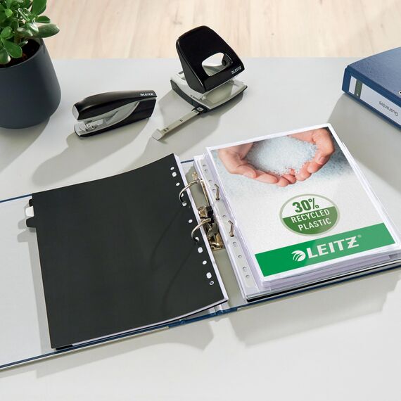 Leitz Qualitäts-Ordner 180° Plastik, 20er Pack, A4, Schmal, Blau, 5.2 cm Rückenbreite, PP-laminierter Einband, 10155035 50mm