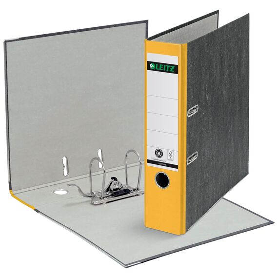 Leitz Qualitäts-Ordner, das Original, DIN A4 Aktenordner 8 cm breit, Wolkenmarmor-Papier, Recycling-Ordner, Blauer Engel, Mit 180° Mechanik, Höchste Stabilität (Breit, Sortiert, 5 Stück)