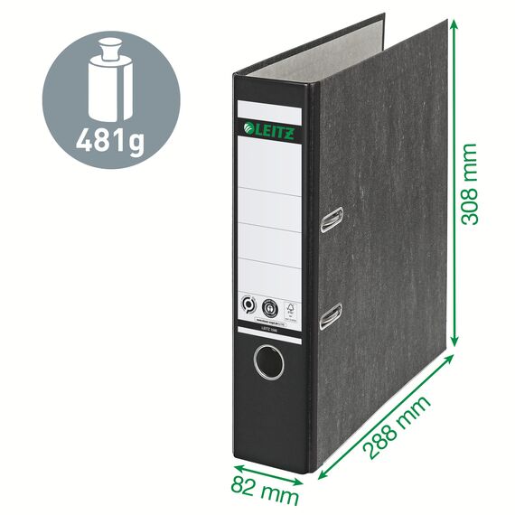 Leitz Qualitäts-Ordner 180°, 20er Pack, A4, Karton, 8 cm Rückenbreite, Wolkenmarmor-Papier, Blauer Rücken, 10805035